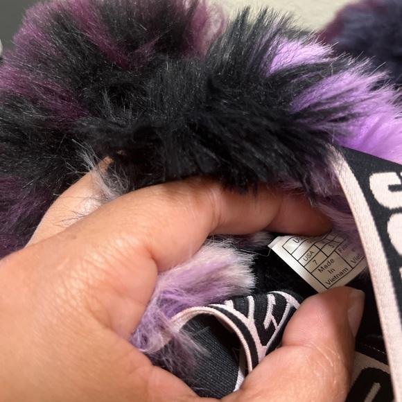 •UGG• Oh Yeah Tie Dye Fluffy Slippers Strap Sling Back Indoors Outdoors - Picture 8 of 9